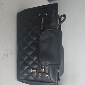 Elegant Black Quilted Stroller Bag